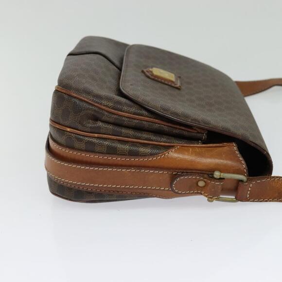 CELINE Macadam Canvas Shoulder Bag Pvc Brown Gold - Picture 5 of 13